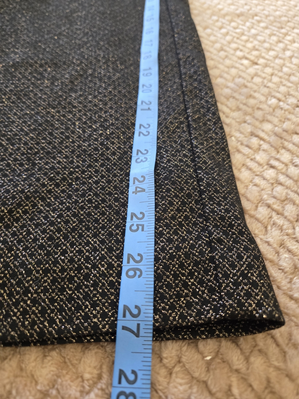 LOFT Riviera Slim Black & Gold Metallic Stretch Dress Pants Size 12 - Picture 5 of 11